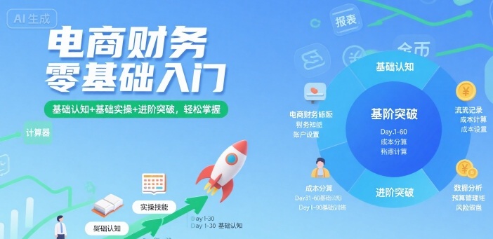 电商财务零基础入门，基础认知+基础实操+进阶突破，轻松掌握-致富学堂