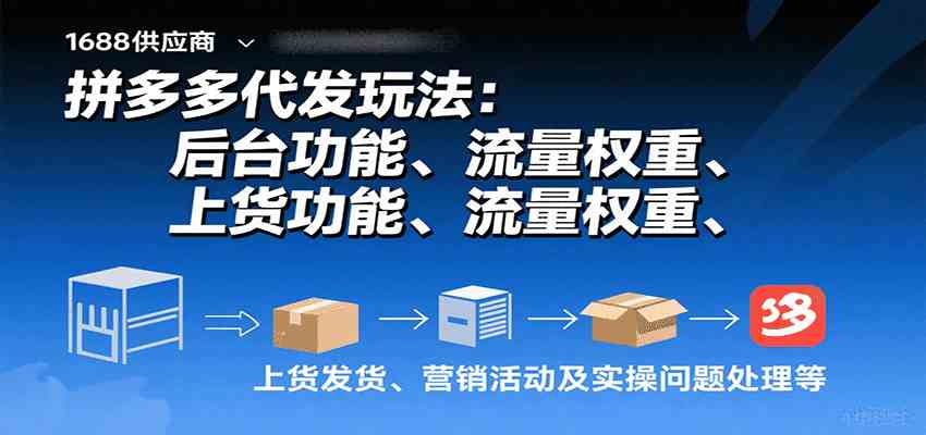 拼多多代发玩法：后台功能、流量权重、上货发货、营销活动及实操问题处理等-致富学堂