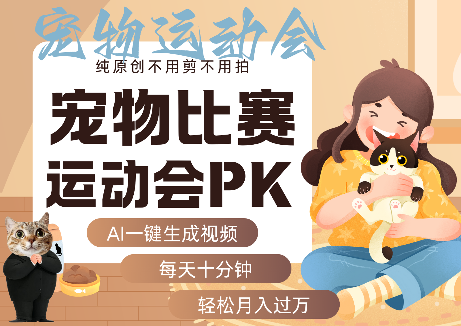 AI萌宠运动员跳水 射击  篮球  足球比赛   每天十分钟 附详细提示词文案库  代替做…-致富学堂