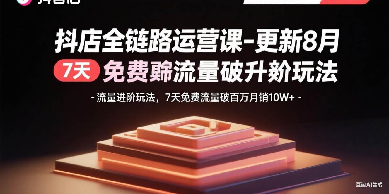 （15918期）抖店全链路运营课-更新8月：流量进阶玩法，7天免费流量破百万月销10W+-致富学堂