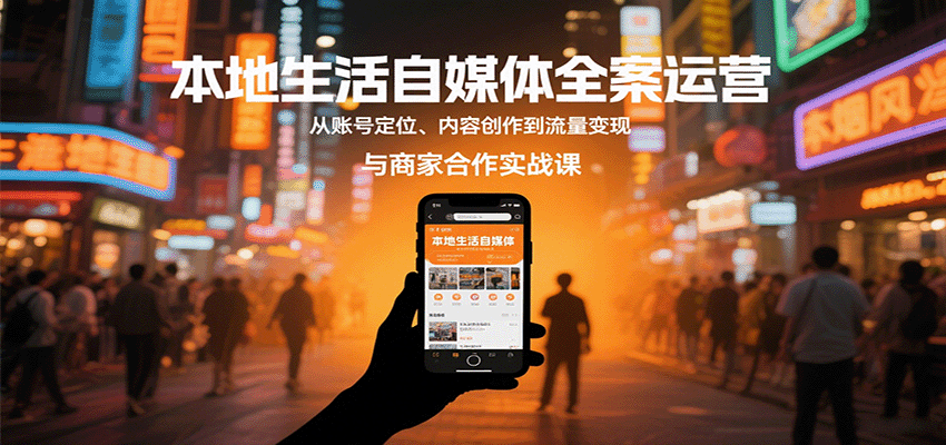 本地生活自媒体全案运营，从账号定位、内容创作到流量变现与商家合作实战课-致富学堂