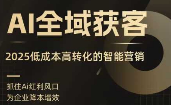 AI全域获客实训营，2025低成本高转化的智能营销，精准找客，高效营销-致富学堂