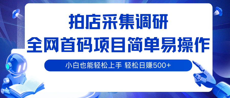 拍店采集调研，全网首码项目，简单易操作， 小白也能轻松上手，轻松日赚500+-致富学堂