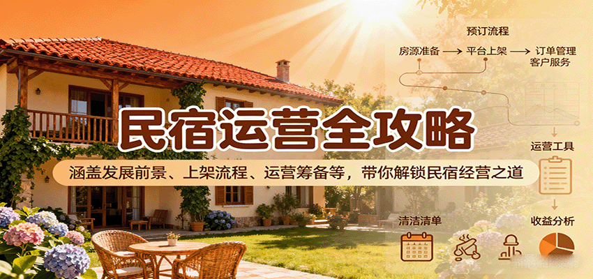 民宿运营全攻略：涵盖发展前景、上架流程、运营筹备等，带你解锁民宿经营之道-致富学堂