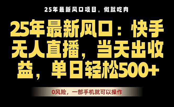 （16007期）25年最新无人直播玩法，当天秒出单，一部手机就可操作-致富学堂