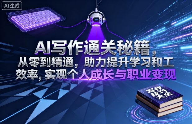 AI写作通关秘籍，从零到精通，助力提升学习和工作效率，实现个人成长与职业变现-致富学堂