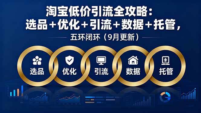 （16009期）淘宝低价引流全攻略：选品＋优化＋引流＋数据＋托管，五环闭环（9月更新）-致富学堂