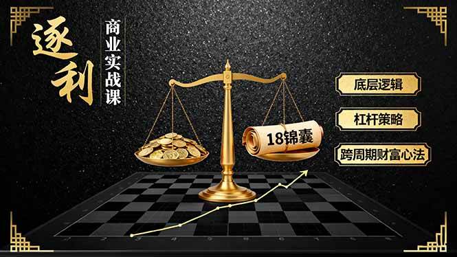 （16046期）《逐 利》商业实战课，底层逻辑、杠杆策略、18锦囊，跨周期财富心法-致富学堂