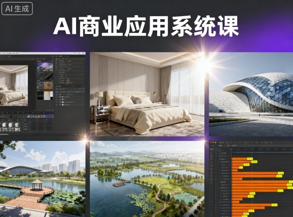 AI商业应用系统课，室内-软装-建筑-景观，智能设计+效果图+动画画实战-致富学堂