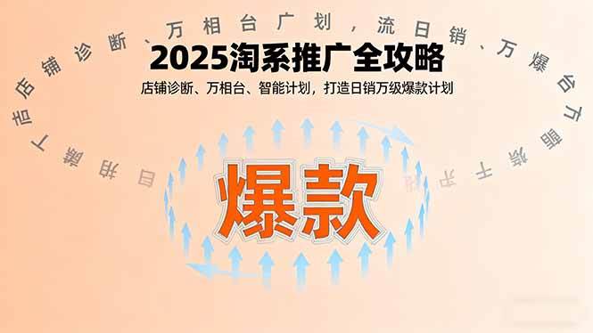 （16067期）2025淘系推广全攻略，店铺诊断、万相台、智能计划，打造日销万级爆款计划-致富学堂