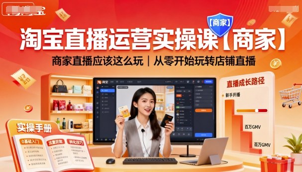 淘宝直播运营实操课【商家】，商家直播应该这么玩，从零开始玩转店铺直播-致富学堂