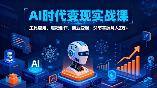 （16093期）AI时代全场景实战课，工具应用、爆款制作、商业变现，51节掌握月入2万+-致富学堂