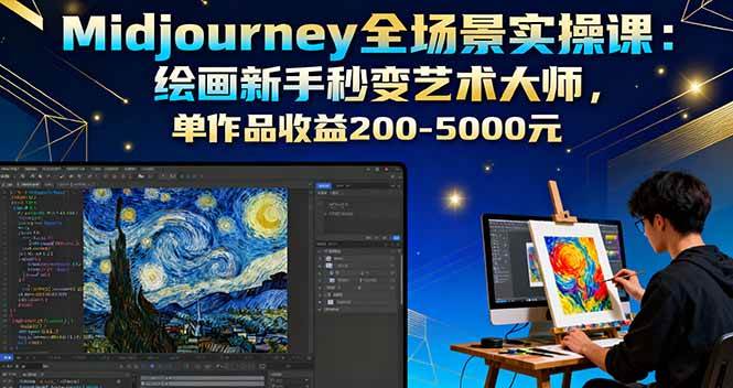 （16125期）Midjourney全场景实操课：绘画新手秒变艺术大师，单作品收益200-5000元-致富学堂