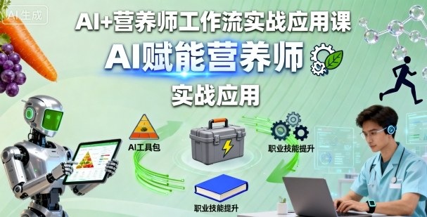 AI+营养师工作流实战应用课，AI赋能营养师-致富学堂