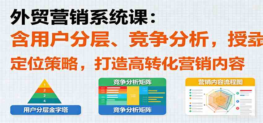外贸营销系统课：含用户分层、竞争分析，授卖品、定位策略，打造高转化营销内容-致富学堂