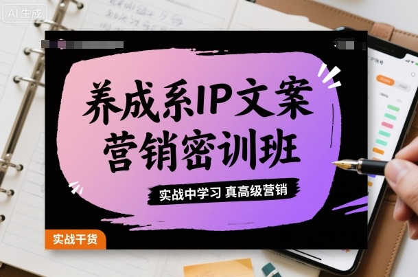 养成系IP文案营销密训班，实战中学习真高级营销-致富学堂