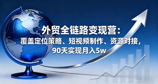 （16173期）外贸全链路变现营：覆盖定位策略、短视频制作、资源对接，90天实现月入5w-致富学堂