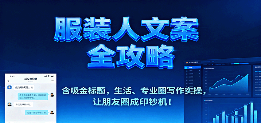 服装人文案全攻略，含吸金标题，生活、专业圈写作实操，让朋友圈成印钞机！-致富学堂