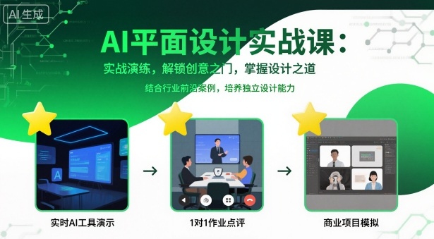AI平面设计实战课，实战演练，解锁创意之门，掌握设计之道-致富学堂