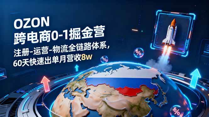 （16277期）OZON跨境电商0-1掘金营：注册-运营-物流全链路体系，60天快速出单月营收8w-致富学堂