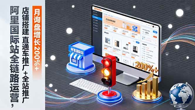 （16311期）阿里国际站全链路运营，店铺搭建+直通车推广+全站推广，月询盘增长200%+-致富学堂