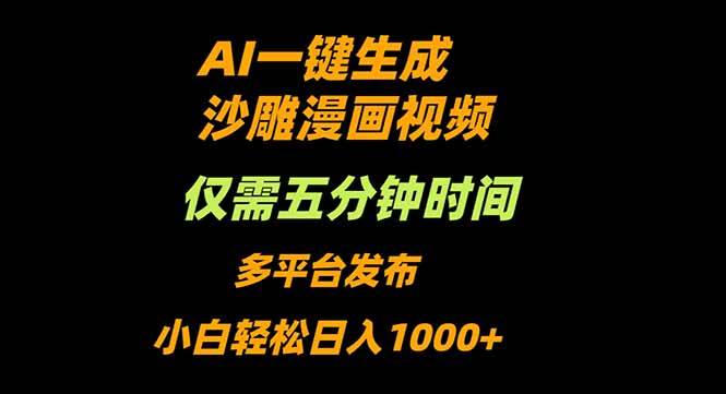 （16320期）AI一键生成沙雕动漫视频，只需5分钟，小白轻松日入1000+-致富学堂