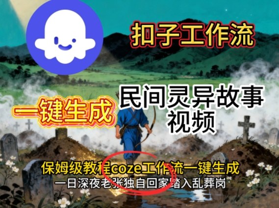 Coze扣子工作流一键生成民间灵异故事视频，保姆级教程搭建教学-致富学堂