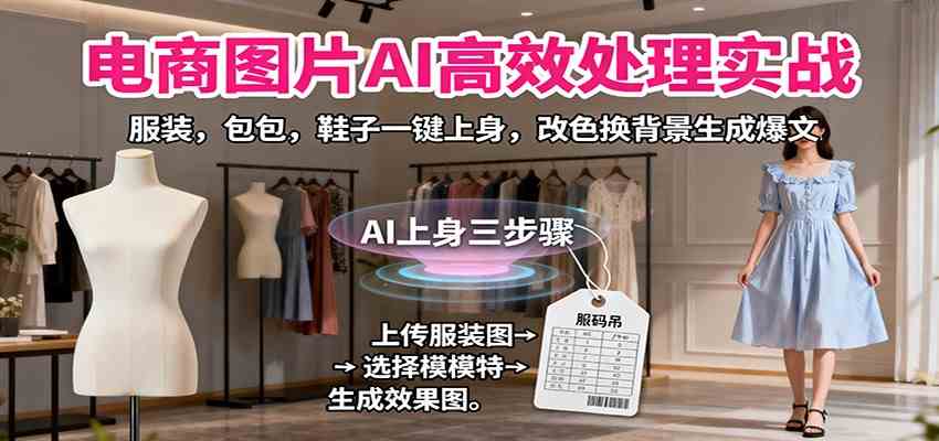 电商图片AI高效处理实战，服装，包包，鞋子一键上身，改色换背景生成爆文-致富学堂