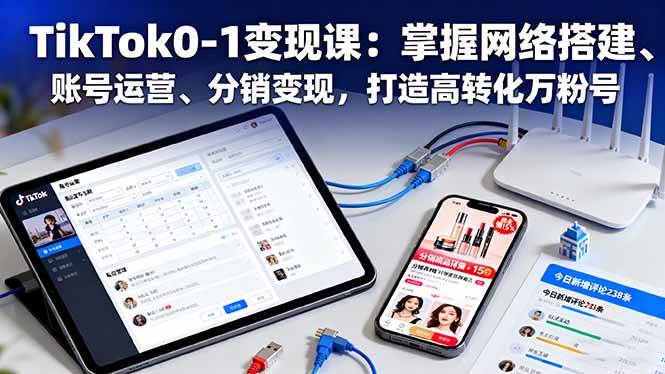 （16334期）TikTok0-1变现课：掌握网络搭建、账号运营、分销变现，打造高转化万粉号-致富学堂