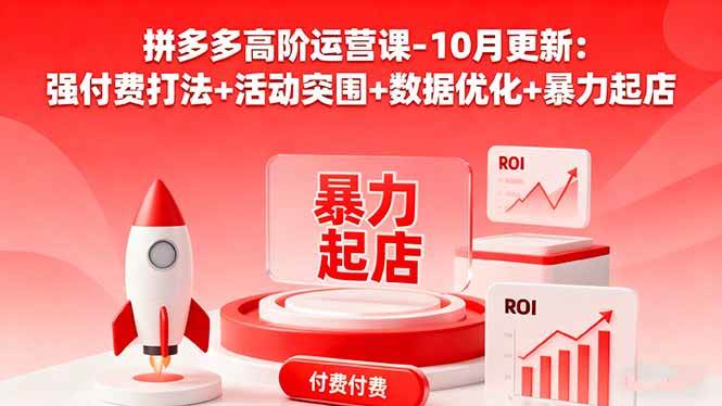 （16366期）拼多多高阶运营课-10月更新：强付费打法+活动突围+数据优化+暴力起店-致富学堂