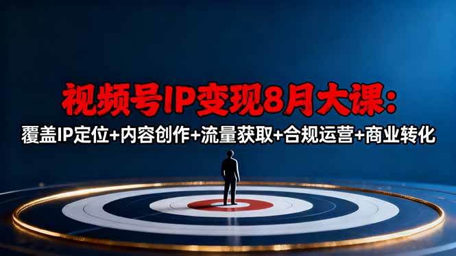 （16361期）视频号IP变现8月大课，覆盖IP定位+内容创作+流量获取+合规运营+商业转化-致富学堂