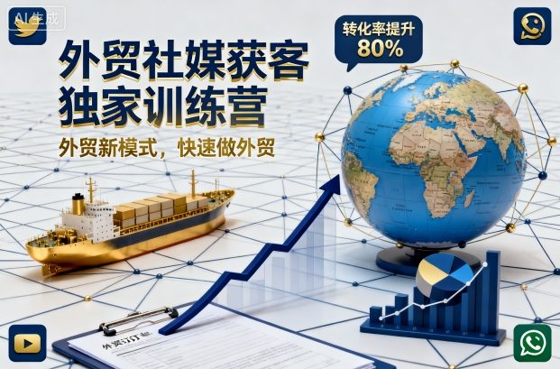 外贸社媒获客独家训练营，外贸新模式，快速做外贸-致富学堂