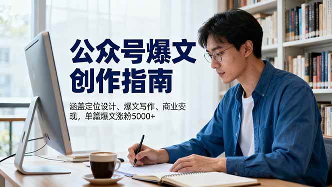 （16380期）公众号爆文创作指南，涵盖定位设计+爆文写作+商业变现，单篇爆文涨粉5000+-致富学堂