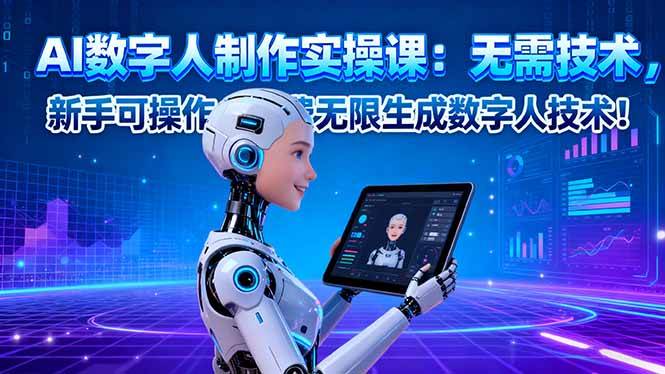 （16376期）AI数字人制作实操课：无需技术，新手可操作，免费无限生成数字人技术！-致富学堂