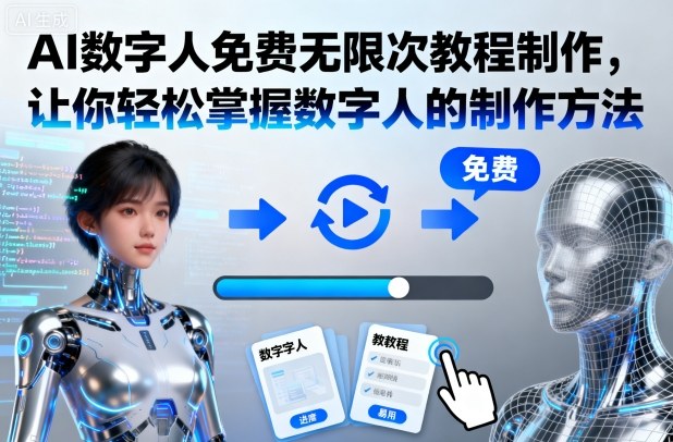 AI数字人免费无限次教程制作，让你轻松掌握数字人的制作方法-致富学堂