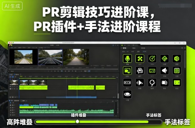 PR剪辑技巧进阶课，PR插件+手法进阶课程-致富学堂