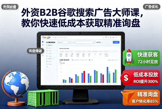 外资B2B谷歌搜索广告大师课，教你快速低成本获取精准询盘-致富学堂