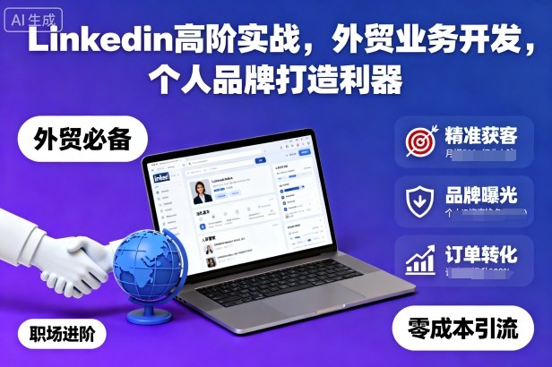 Linkedin高阶实战，外贸业务开发，个人品牌打造利器-致富学堂