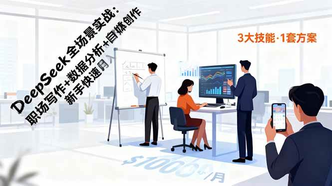 （16418期）DeepSeek全场景实战：职场写作+数据分析+自媒体创作，新手快速月入过万-致富学堂