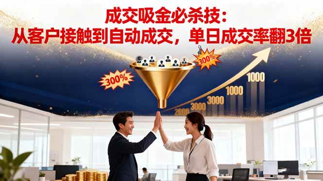 （16432期）吸金成交营销必杀技：从客户接触到自动成交，单日成交率翻3倍-致富学堂