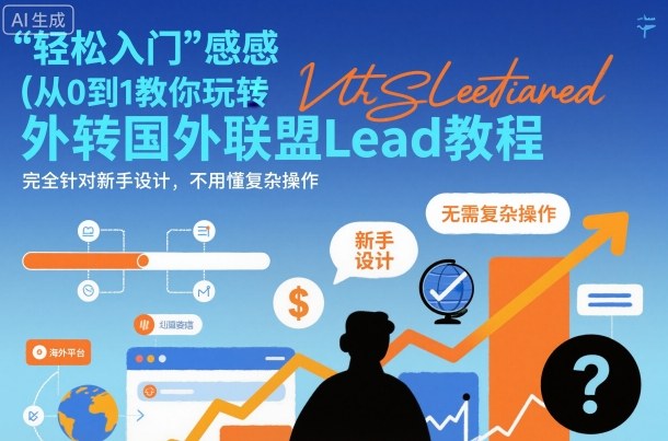国外联盟賺美刀项目，从0到1教你玩转国外联盟Lead教程，纯新手可操作性100%-致富学堂
