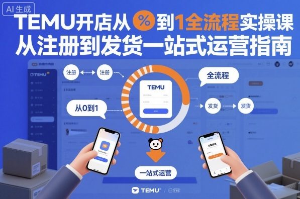 TEMU开店从0到1全流程实操课，从注册到发货一站式运营指南-致富学堂