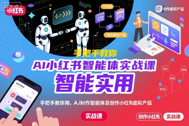 AI小红书智能体实战课，手把手教你用AI制作智能体及创作小红书虚拟产品，提效+内容商业化-致富学堂