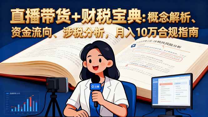 （16444期）直播带货+财税宝典：概念解析、资金流向、涉税分析，月入10万合规指南-致富学堂
