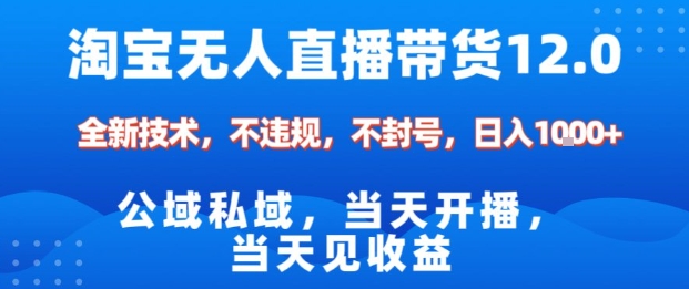 淘宝无人直播12.0，公域私域技术，不封号，不违规布局双十一流量风口，日入1k（独家技术）【揭秘】-致富学堂