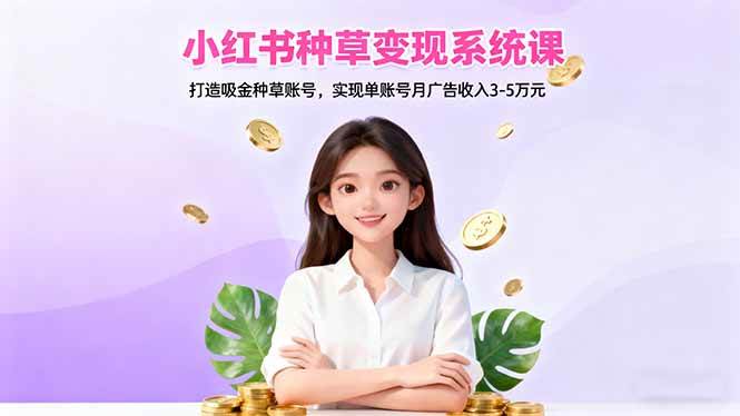 （16468期）小红书种草变现系统课：打造吸金种草账号，实现单账号月广告收入3-5万元-致富学堂