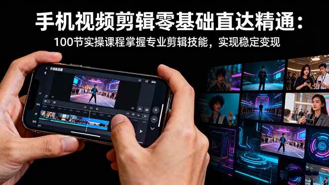 （16466期）手机视频剪辑零基础直达精通：100节实操课程掌握专业剪辑技能，实现稳…-致富学堂