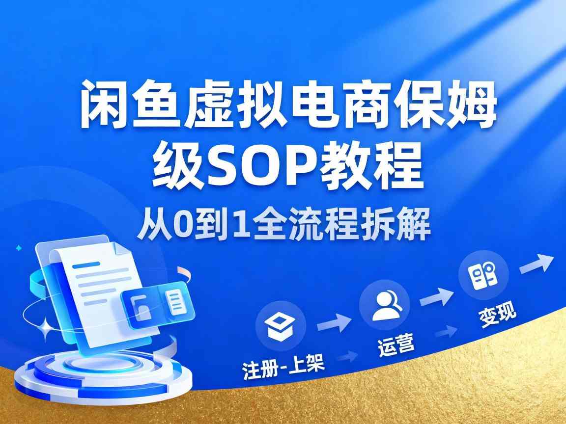 闲鱼虚拟电商，月入轻松过1W，保姆级SOP教程-致富学堂