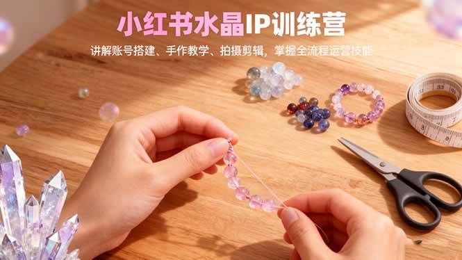（16475期）小红书水晶IP训练营，讲解账号搭建、手作教学、拍摄剪辑，全流程运营技能-致富学堂