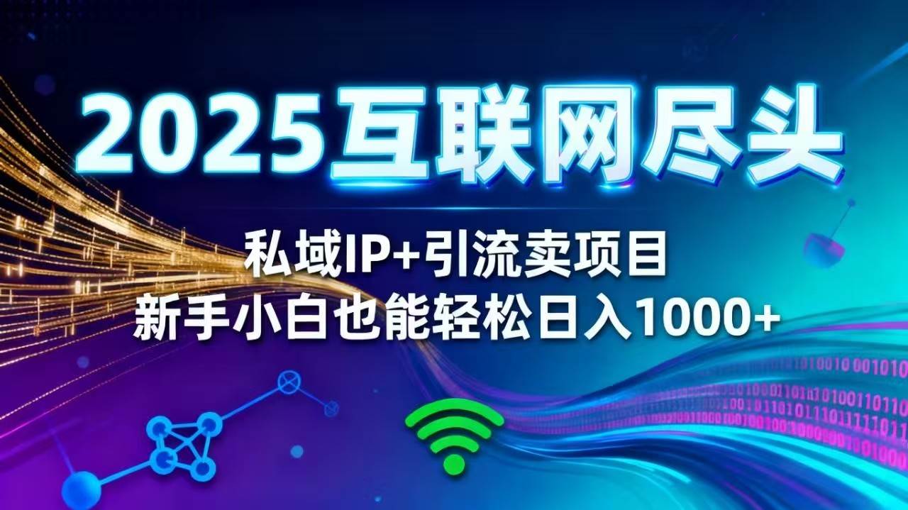 （16485期）2025网创尽头王炸项目！私域 IP + 精准引流，新手小白在家躺赚日入 1000+-致富学堂